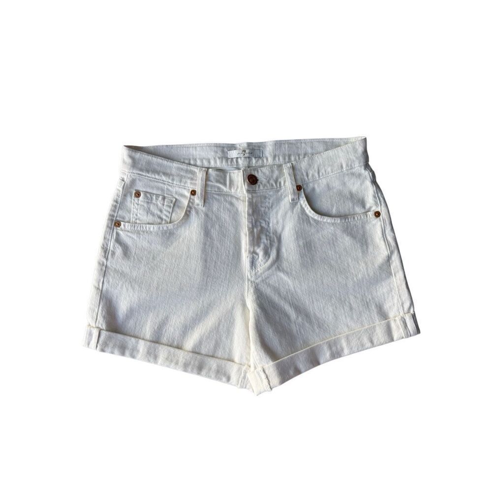 7 For All Mankind Mid Toll White Denim Short - Picture 5 of 12
